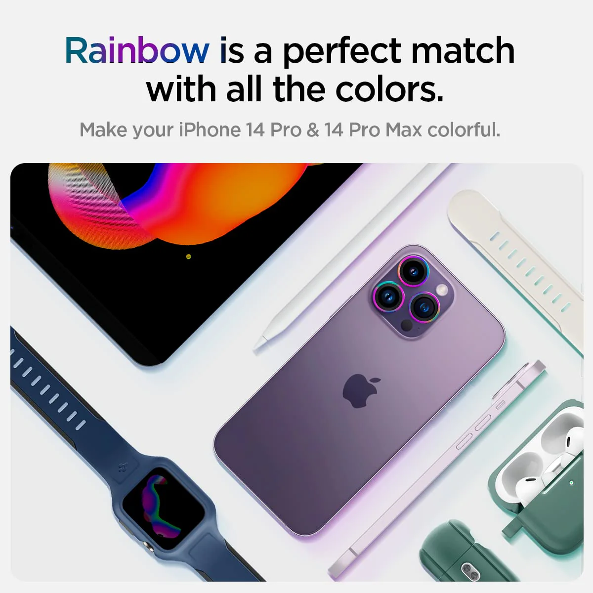 iPhone 15 Series - Camera Lens Protector EZ Fit Optik Pro (Rainbow) - 1 Pack - Image 3